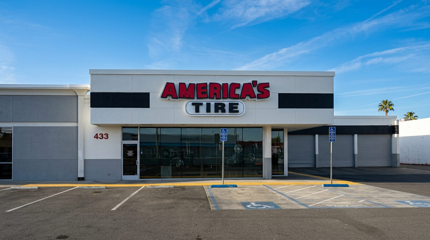 Completed commercial exterior — retail storefront by Drake Contracting